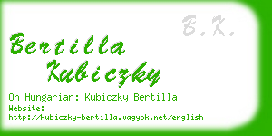 bertilla kubiczky business card